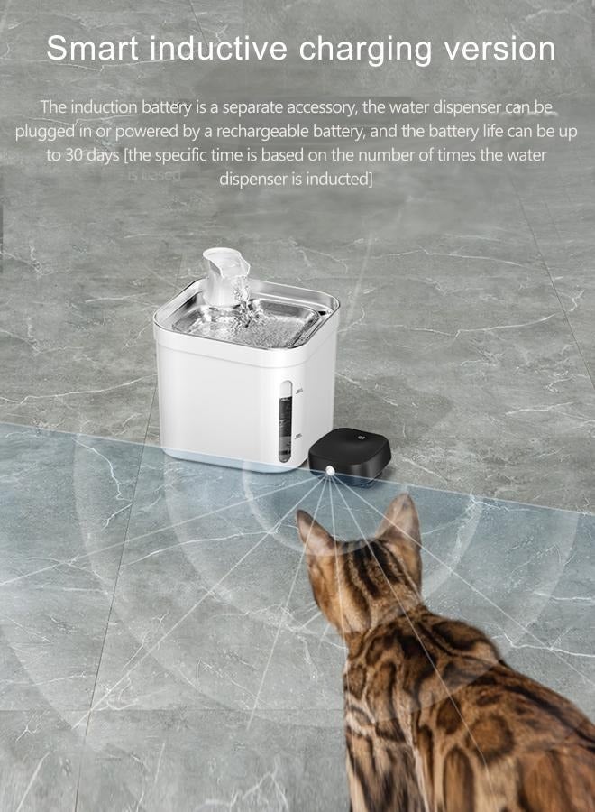 لابيت 2.2 لتر/70 أوقية وعاء مياه آلي للقط، فولاذ لا يصدأ نافورة مياه أليفة في الداخل، مضخة فائقة السكون - Image 3