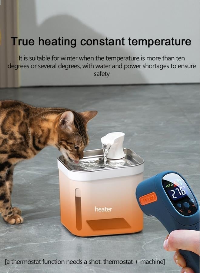 لابيت 2.2 لتر/70 أوقية وعاء مياه آلي للقط، فولاذ لا يصدأ نافورة مياه أليفة في الداخل، مضخة فائقة السكون - Image 4