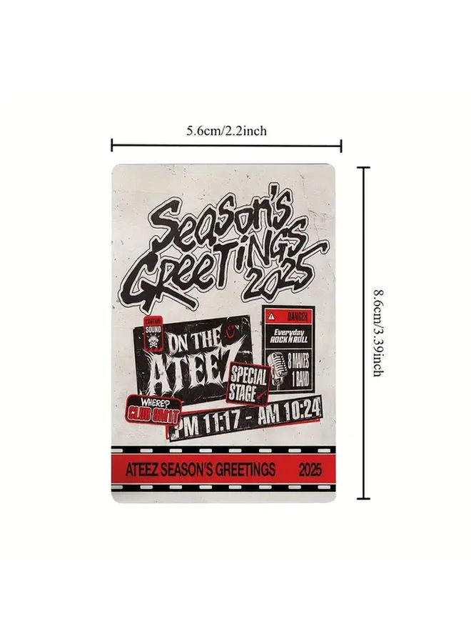 ATEEZ 2025 Season Greeting 55pcs Card Album A Box Double Sided LOMO Photo Set Collectible - Image 2