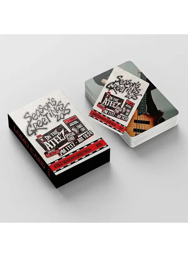 ATEEZ 2025 Season Greeting 55pcs Card Album A Box Double Sided LOMO Photo Set Collectible - Image 4