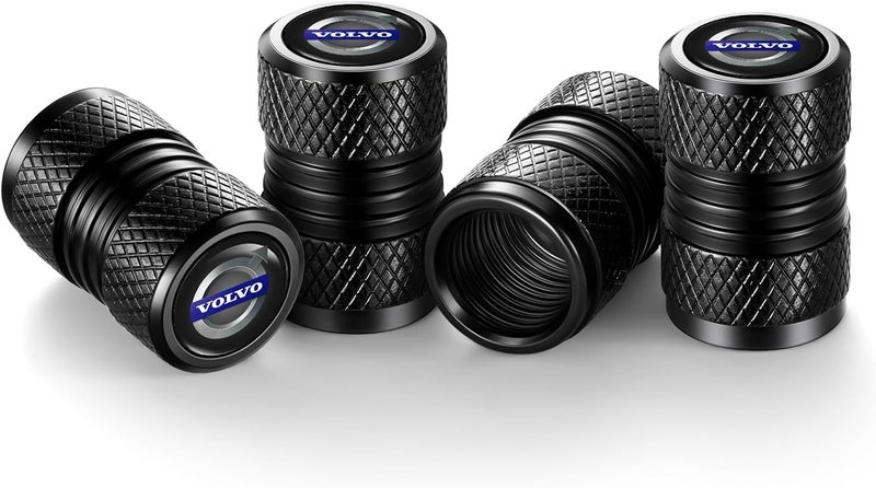 YHEESHIGN Tire Valve Stem Caps, Compatible with Volvo Series Stem Cap Universal Car Air Cover Car Accessories for Cars, SUV, Truck, Motorcycles 4pcs （Black） - Image 4