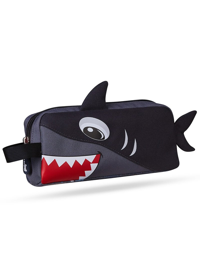 Nohoo Kids 16 Inch School Bag With Pencil Case Combo Shark - Grey - Image 3