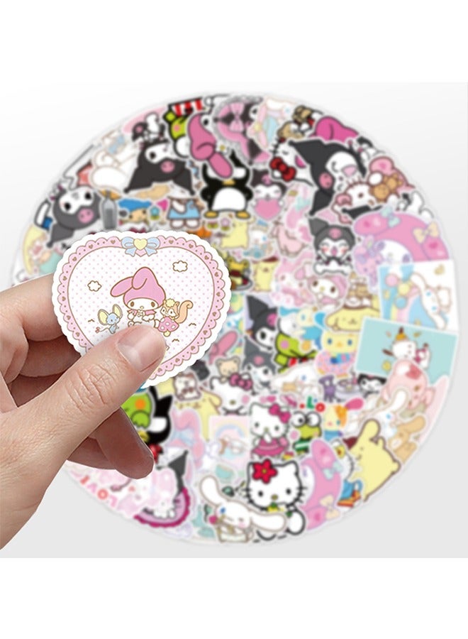 100Pcs  Stickers Pack Hello Kitty Stickers MyMelody&Kuromi Stickers Stickers Decals Sticker Gifts for Kids Teens Girls Adults Fun Sticker Vinyl Sticker Waterproof Laptop Sticker Pack DIY - Image 2