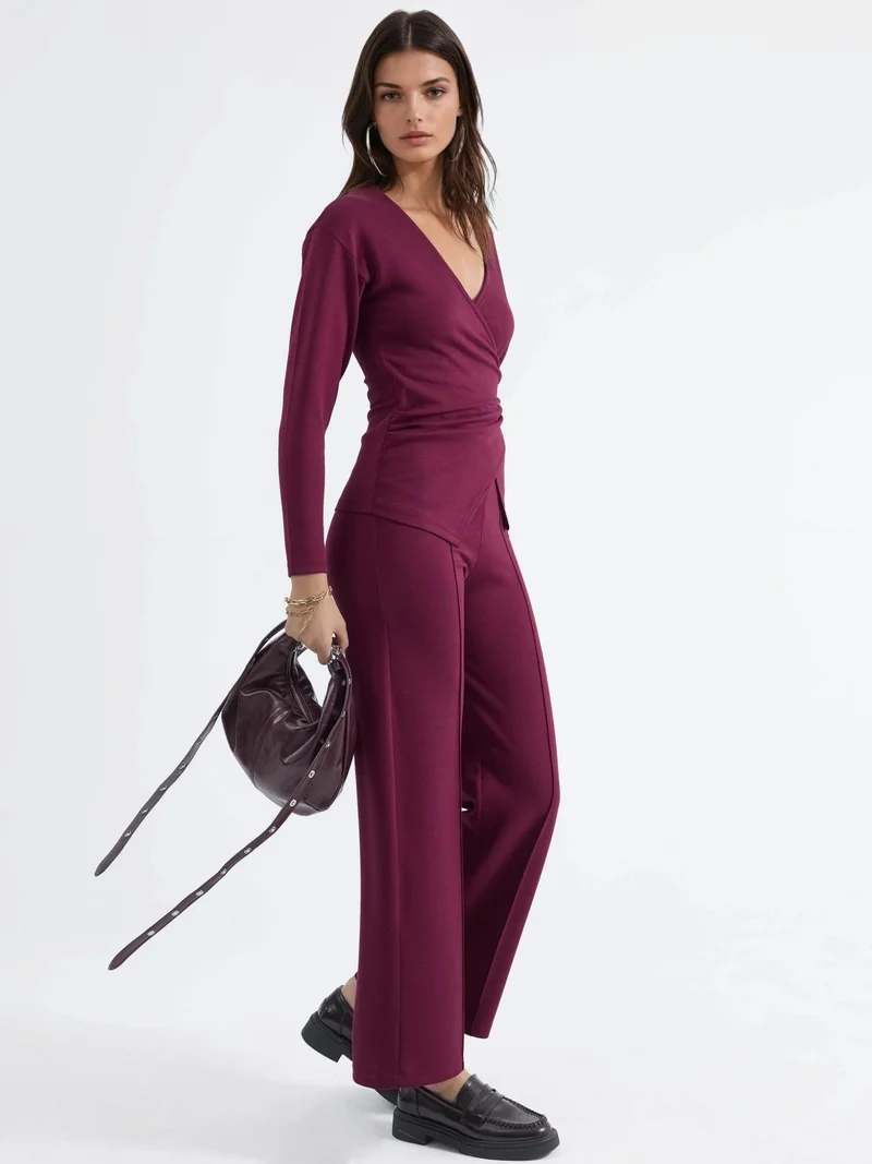 زوبعة Accessory Detail Blouse & Pants Two-Piece Set Bersan Collection