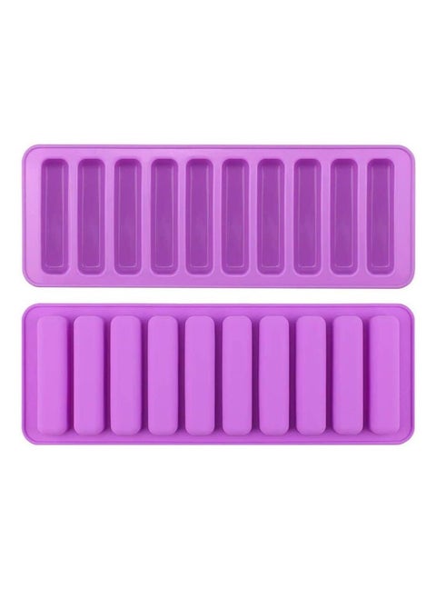 2 PCS 10-Cavity Chocolate Bar Molds Finger Shaped Silicone Biscuit Molds，Fondant Mold DIY Tools, Ice Cube Trays