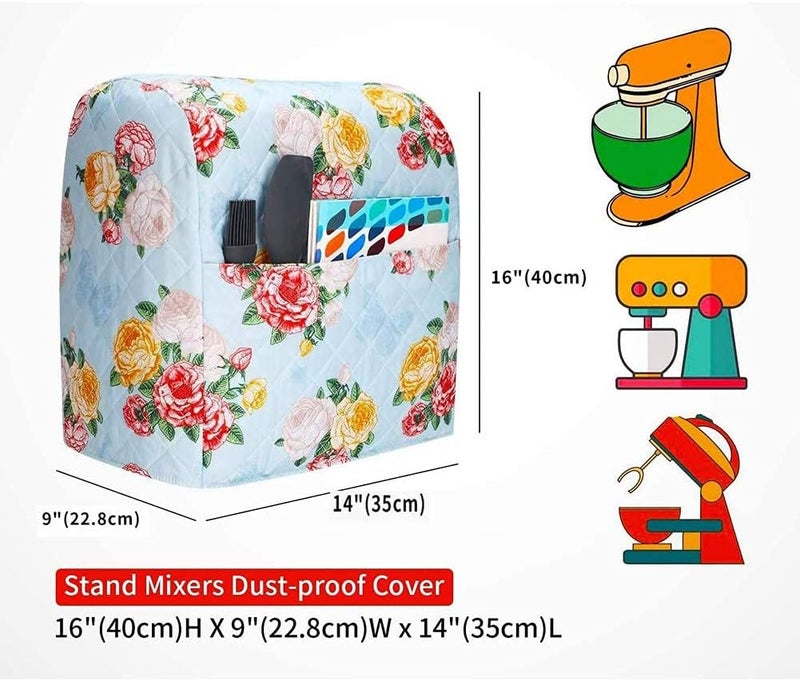 TUYUU غطاء خلاط Kitchen Aid متوافق مع خلاطات Kitchen Aid/Hamilton سعة 6-8 كوارت، أغطية خلاط Kitchen Aid للخلاط الثابت مع غطاء خلاط مطبوع بالزهور، إكسسوارات خلاط Kitchen Aid من Pioneer Woman - Image 2