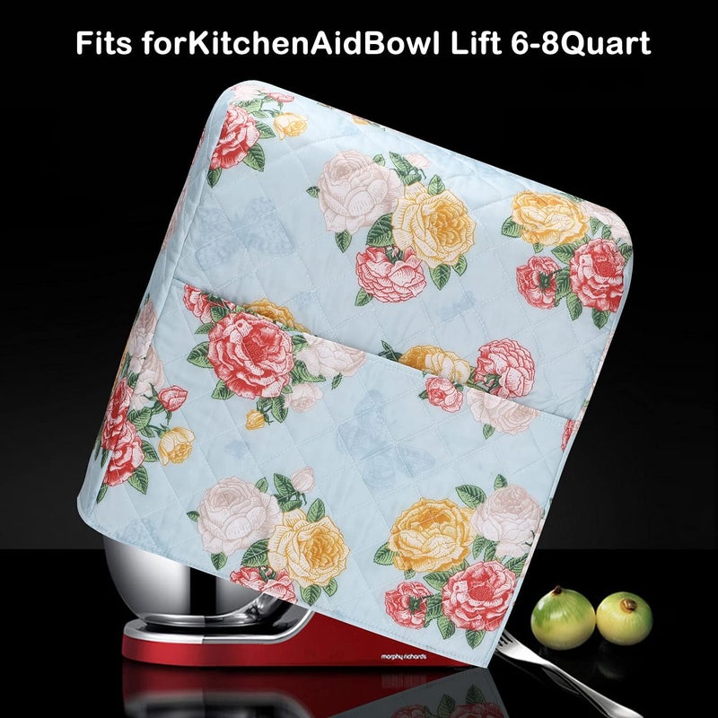 TUYUU غطاء خلاط Kitchen Aid متوافق مع خلاطات Kitchen Aid/Hamilton سعة 6-8 كوارت، أغطية خلاط Kitchen Aid للخلاط الثابت مع غطاء خلاط مطبوع بالزهور، إكسسوارات خلاط Kitchen Aid من Pioneer Woman - Image 3