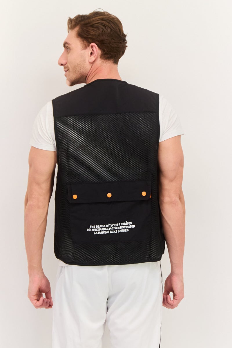 adidas Originals Men Sportswear Fit Sleeveless Outdoor Vest, Black - Image 3