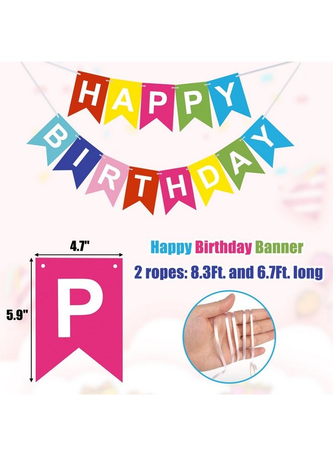 DomeStar DomeStar Happy Birthday Banner, Colorful Happy Birthday Decorations For Women Girl Men Boy Birthday Party Happy Birthday Sign  - Image 2