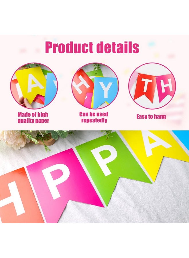 DomeStar DomeStar Happy Birthday Banner, Colorful Happy Birthday Decorations For Women Girl Men Boy Birthday Party Happy Birthday Sign  - Image 3