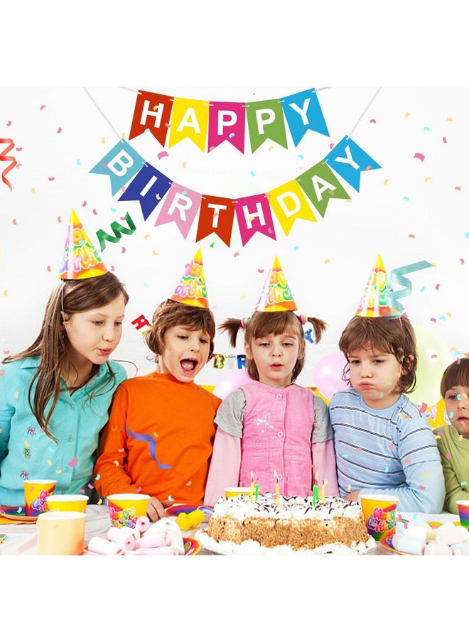 DomeStar DomeStar Happy Birthday Banner, Colorful Happy Birthday Decorations For Women Girl Men Boy Birthday Party Happy Birthday Sign  - Image 4