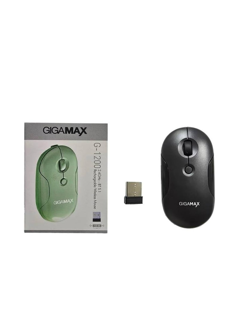 Gigamax - dual Model LED Wireless and Bluetooth Mouse,Rechargeable Silent 2.4G Wireless Computer Mouse with USB Receiver,Ultra Thin  Backlit Cordless Mice for Laptop,Tablet.ipad - Image 1