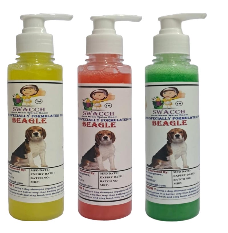 SWACCH Premium Shampoo for Beagle (200ML)(Combo Pack of 3) Lemon, Jasmine & NEEM ALOVERA - Image 1