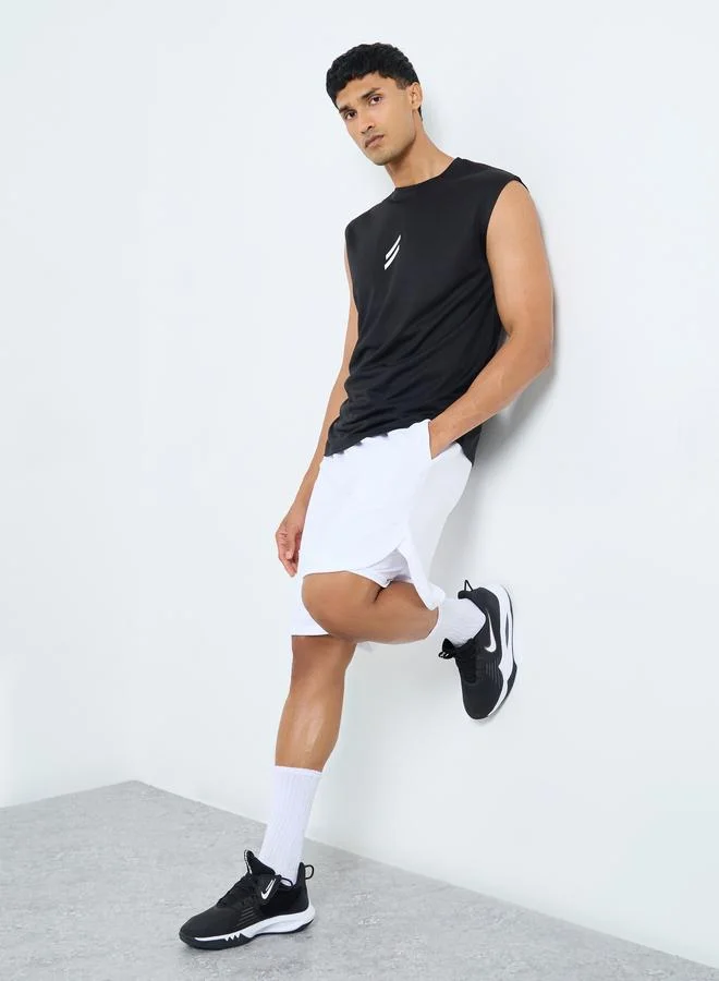 ستايلي Styli Solid Training Shorts with Pockets