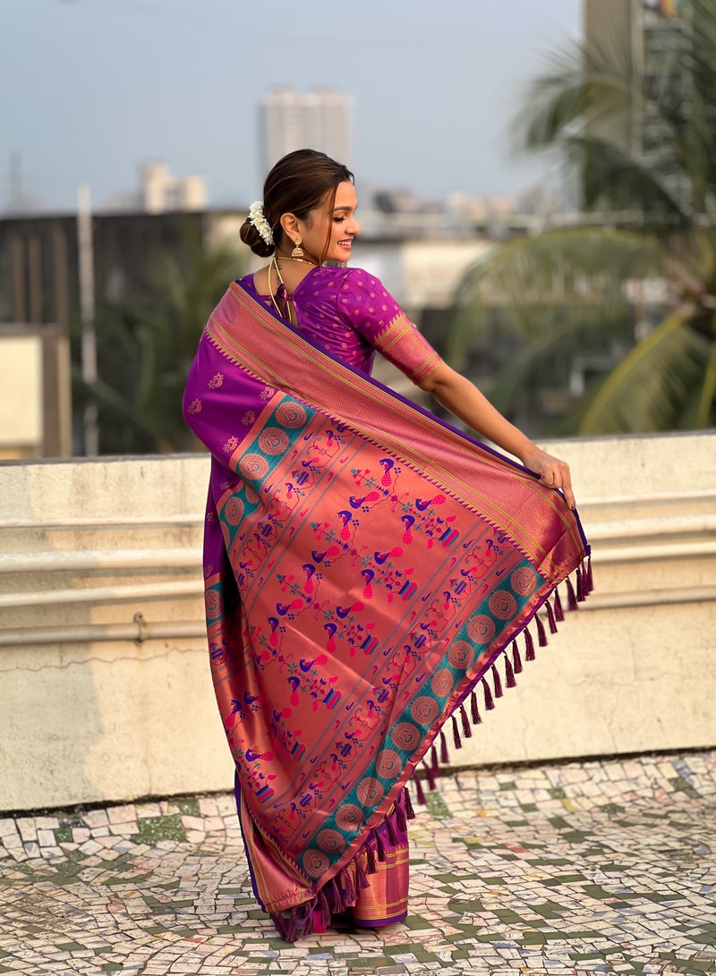 TRENDING Soft Silk Wne sarees with Meenakari weaves  - Image 4