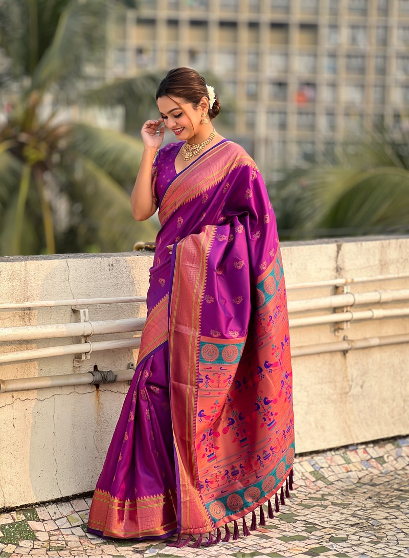 TRENDING Soft Silk Wne sarees with Meenakari weaves  - Image 3