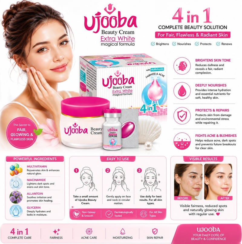 Ujooba Beauty Cream Extra White 4 in 1 Magical Formula - Image 3