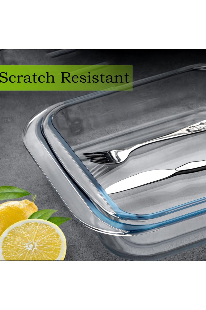 ماماتونس مجموعة من 3 صواني خبز زجاجية، طبق خبز زجاجي، قوالب خبز وأطباق تقديم، شكل مربع، 3 أحجام 0.9 لتر، 1.1 لتر، 1.8 لتر، آمنة للاستخدام في الفرن والفريزر - Image 5