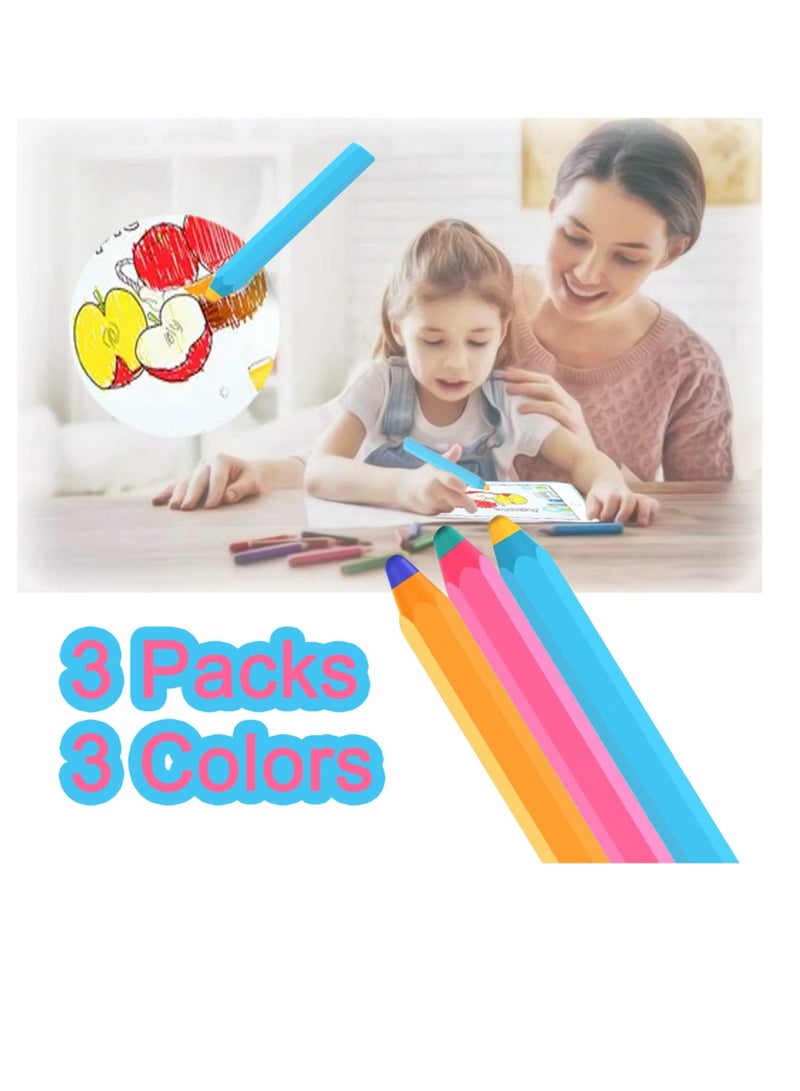 Stylus Pens for Touch Screens, Crayon Stylus for Kids Pencil Shape, Crayon Stylus Pen, Universal Capacitive Stylus Compatible with Apple/Android/Kindle/Samsung/Microsoft (3 Pcs of Pink Blue Yellow)