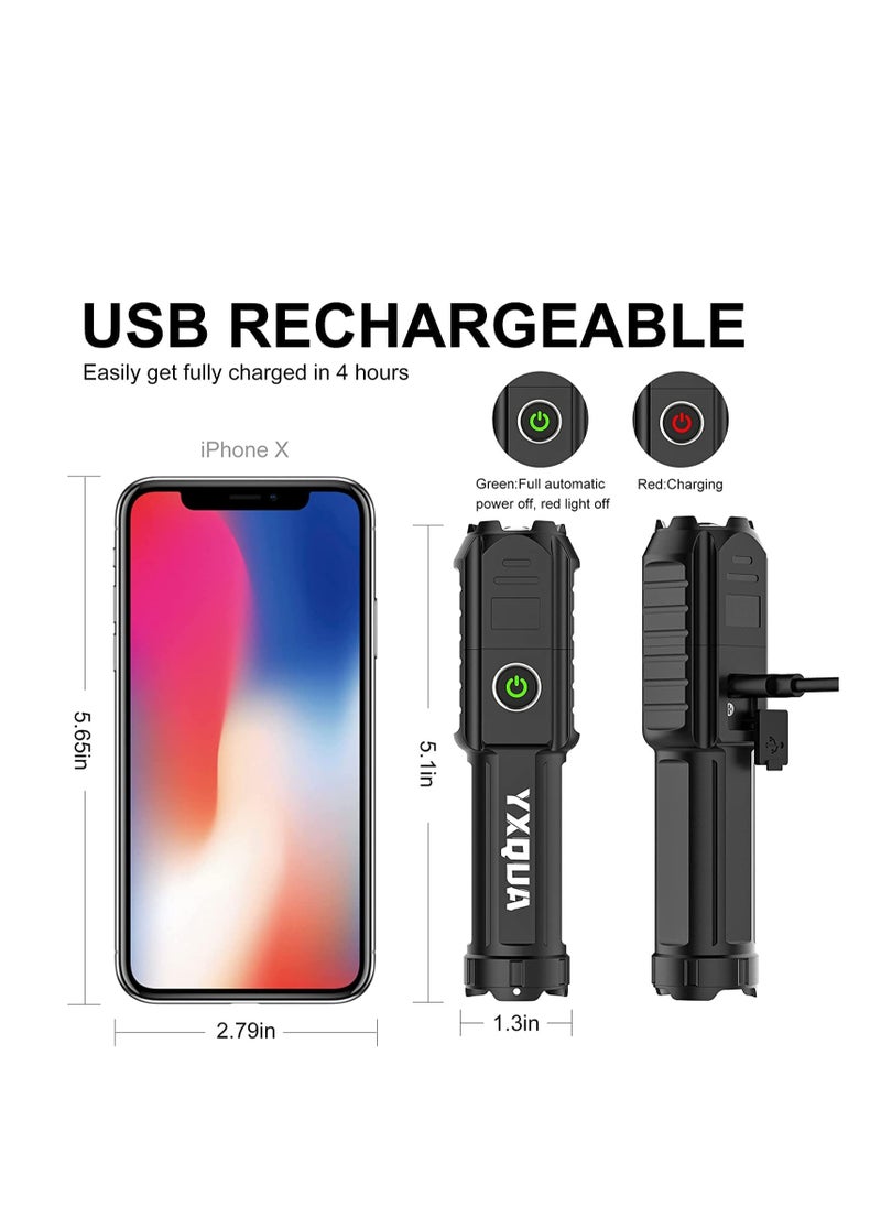 SYOSI 2 Pack USB Rechargeable Flashlight   Small  Bright LED Mini Flashlights, High Lumens, 4 Modes, Zoomable, The Size of Pocket Gifts for Kids  - Image 5