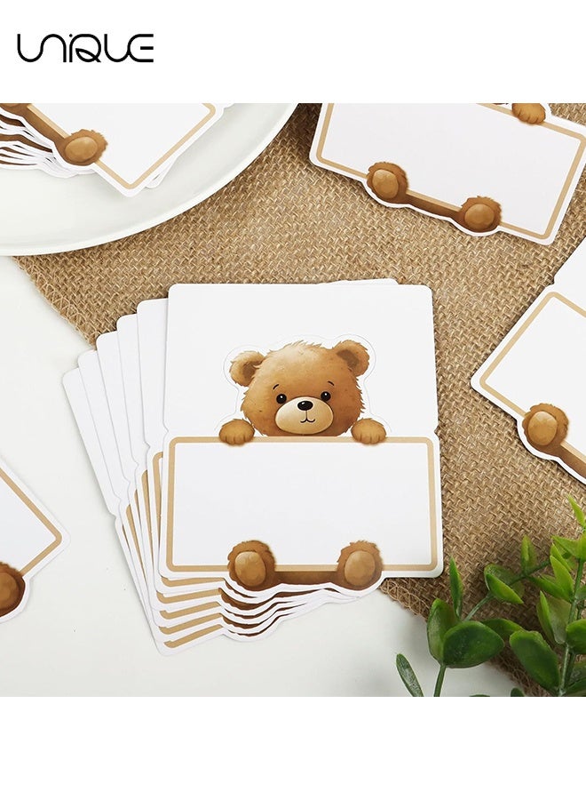 Unique Table Place Cards - 50 Pcs Cute Bear Place Cards - Cartoon Place Signs - Blank Table Name Card - Name Place Cards for Table Setting Reserved Seating - Image 3