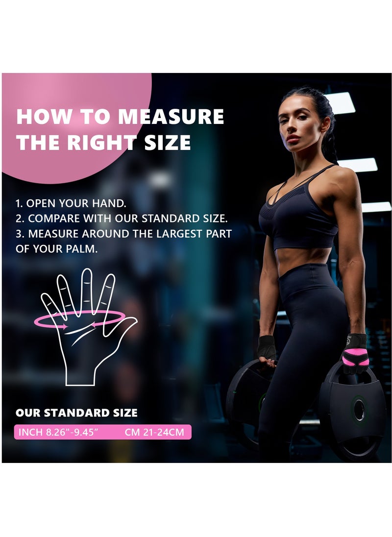 RIGID FITNESS - Women Workout Gloves with Wrist Support - Breathable, Full-Palm Protection for Exercice - Fingerless Gym Gloves, Training Gloves and Fitness Gloves for Women - (Standard M Size) - Image 1