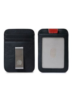 NIBEMINENT Slim Soft Retro leather Card Holder Money Clip Black  - Image 4