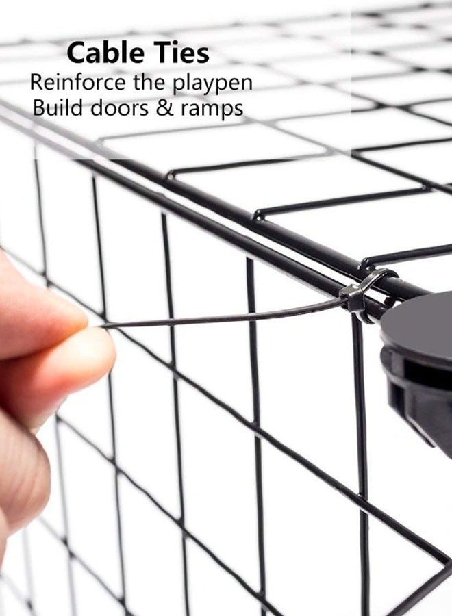 Generic 1 Tier Outdoor Metal Chicken Coop Large Walk-in Chicken Run Pen Fence Chicken Cages Small Animal Playpen Indoor Enclosure for Rabbits Cats Small Animals(14 PCS)  - Image 4