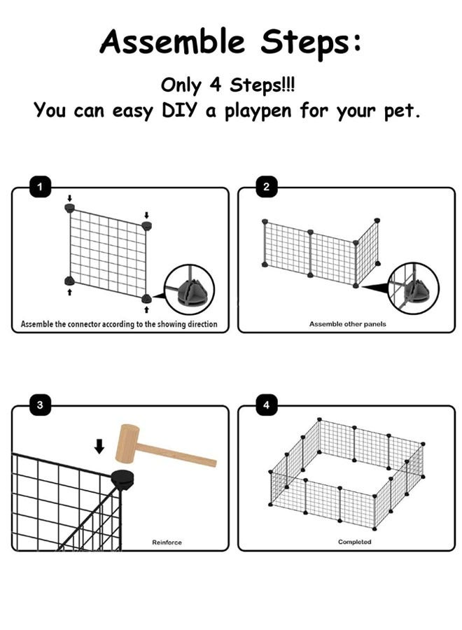 Generic 1 Tier Outdoor Metal Chicken Coop Large Walk-in Chicken Run Pen Fence Chicken Cages Small Animal Playpen Indoor Enclosure for Rabbits Cats Small Animals(14 PCS)  - Image 5