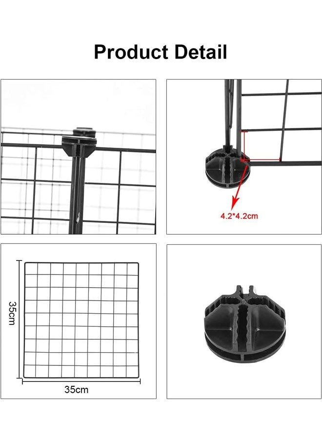 Generic 1 Tier Outdoor Metal Chicken Coop Large Walk-in Chicken Run Pen Fence Chicken Cages Small Animal Playpen Indoor Enclosure for Rabbits Cats Small Animals(14 PCS)  - Image 3