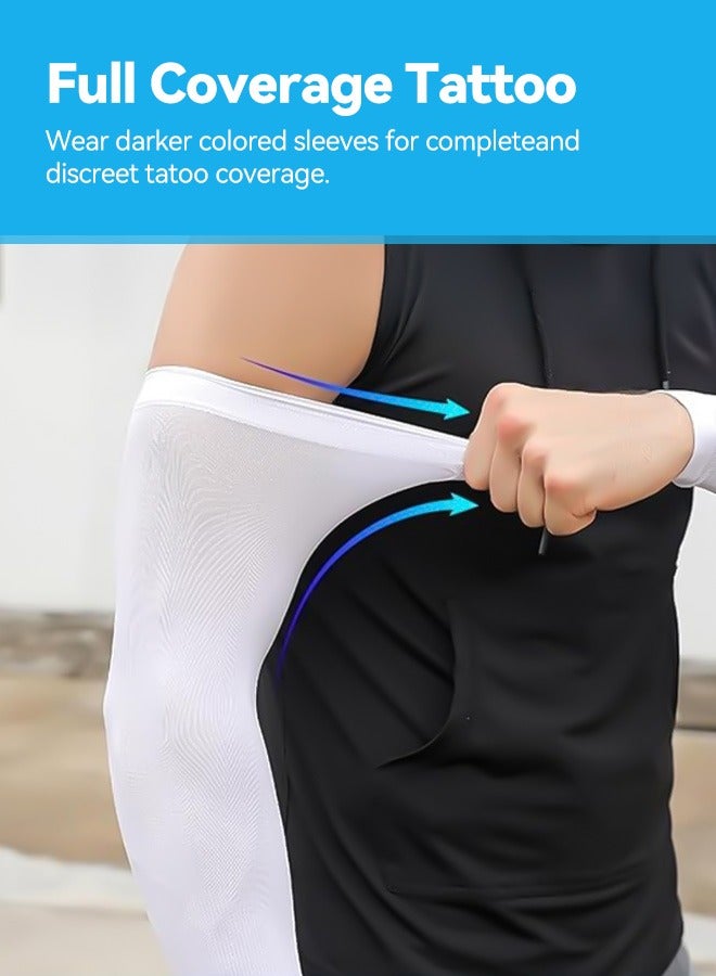 Tersely 4-Pack Arm Sleeves for Women Men Youth|UPF 50 Arm Warmers UV Sun Protection Arm Cooling Sleeves, One Size Sun Protection Arm Sleeve Cover Tattoo  - Image 2