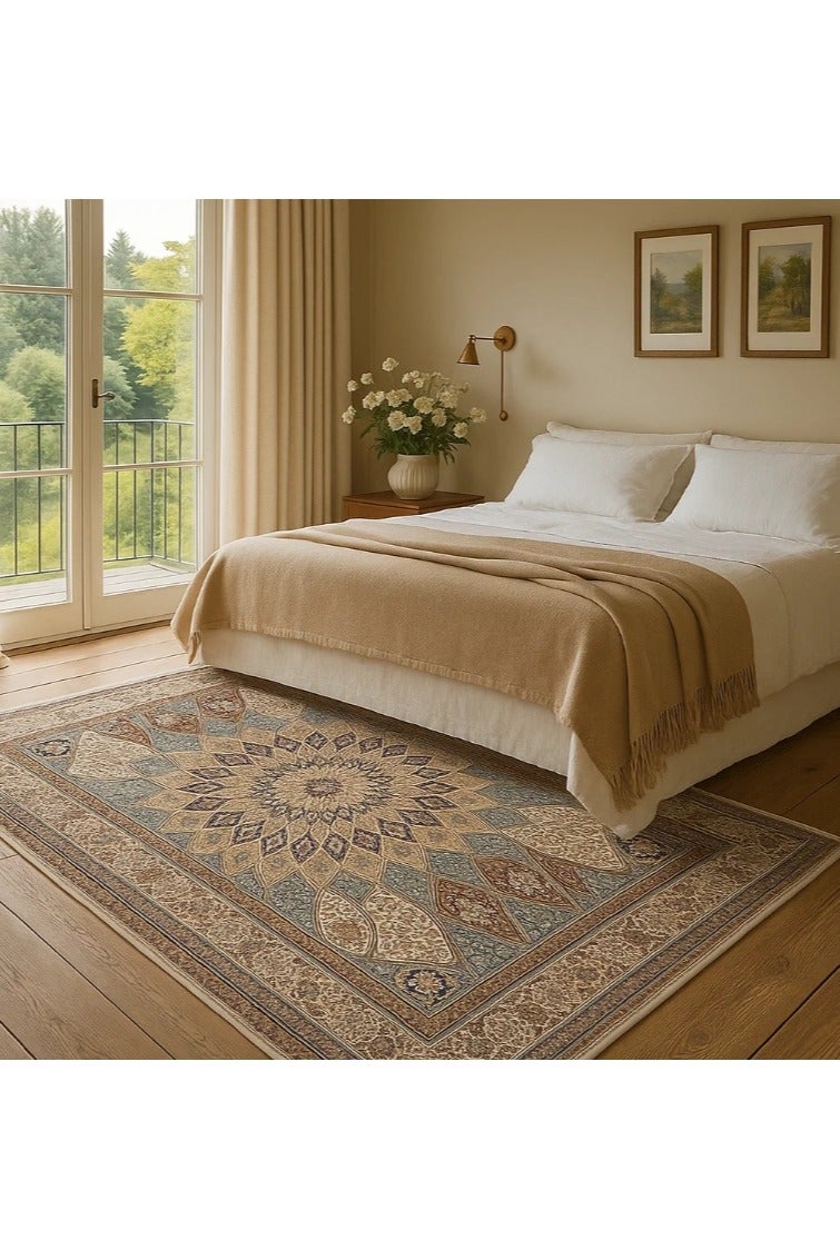 LINGWEI Area Rugs Carpet Vintage Rug Living Room Indoor Washable Accent Rug Distressed Carpet Floral Print Bohemia Carpet Non Slip for Home Office - Image 1