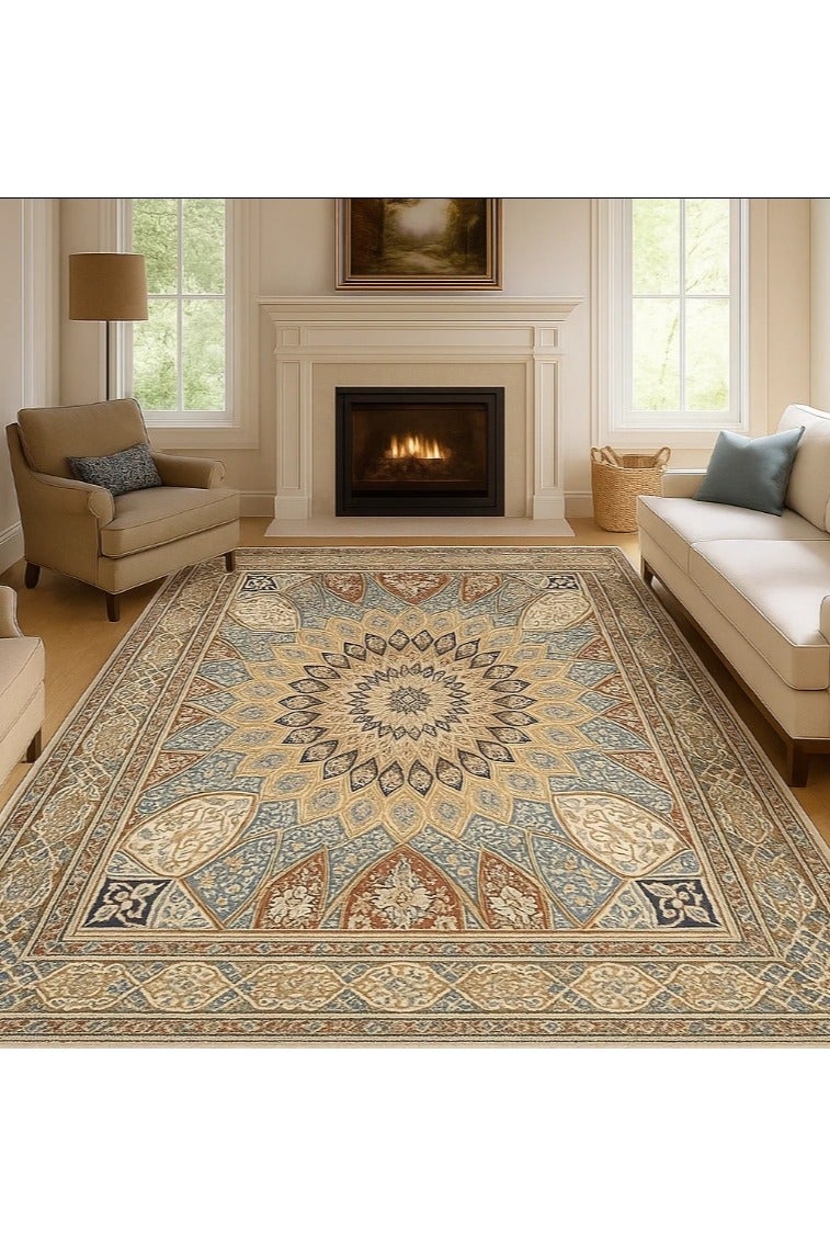 LINGWEI Area Rugs Carpet Vintage Rug Living Room Indoor Washable Accent Rug Distressed Carpet Floral Print Bohemia Carpet Non Slip for Home Office - Image 2