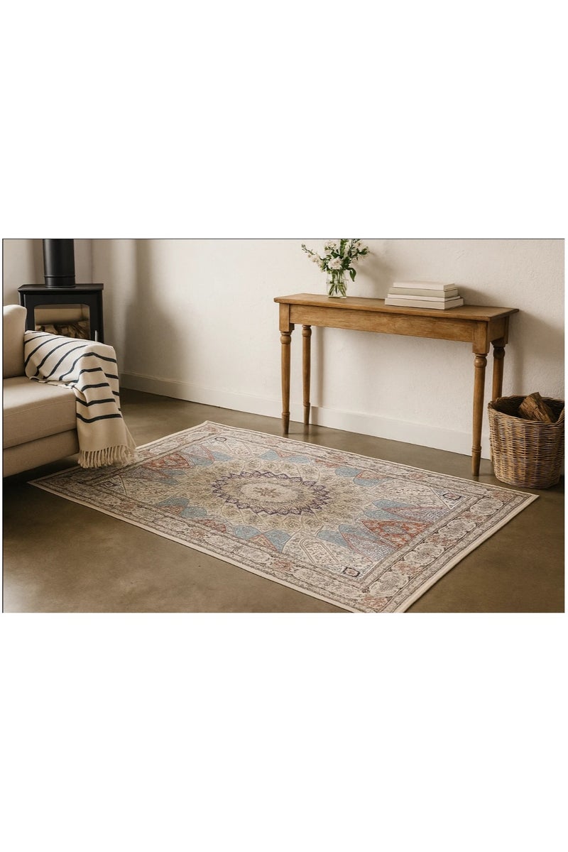 LINGWEI Area Rugs Carpet Vintage Rug Living Room Indoor Washable Accent Rug Distressed Carpet Floral Print Bohemia Carpet Non Slip for Home Office - Image 3
