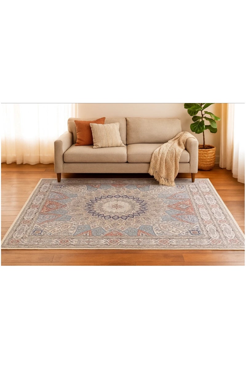 LINGWEI Area Rugs Carpet Vintage Rug Living Room Indoor Washable Accent Rug Distressed Carpet Floral Print Bohemia Carpet Non Slip for Home Office - Image 5