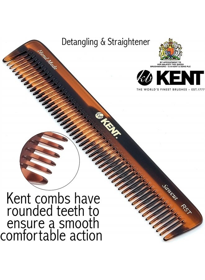 KENT مشط كينت R5T لجميع أنواع الشعر الخشن مشط تفكيك واسع الأسنان لطاولة التزيين للشعر الكثيف المجعد والمتموج. مشط تفكيك الشعر لتصفيف الشعر واللحية والشارب. مقطوع بالمنشار. مصنوع يدويًا في إنجلترا - Image 5