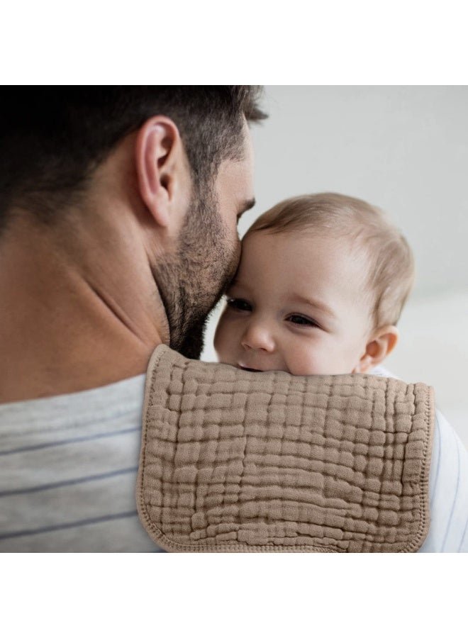 Muslin Baby Burp Clothes Sets for Unisex, 6 حزمة كبيرة 100٪ من القطن Burping الملابس للمولدين حديثي الولادة,طفل البنات والأولاد,فائق الناعمة والممتصة,25 * 50 سم - Image 3