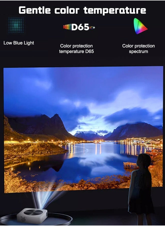 Mini Projector Portable WiFi Projector with 200in Projection Screen HD Home Outdoor Theater Projector