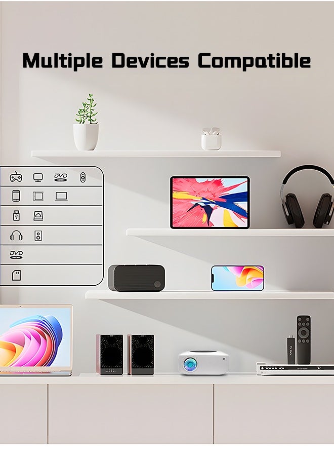 Mini Projector Portable WiFi Projector with 200in Projection Screen HD Home Outdoor Theater Projector