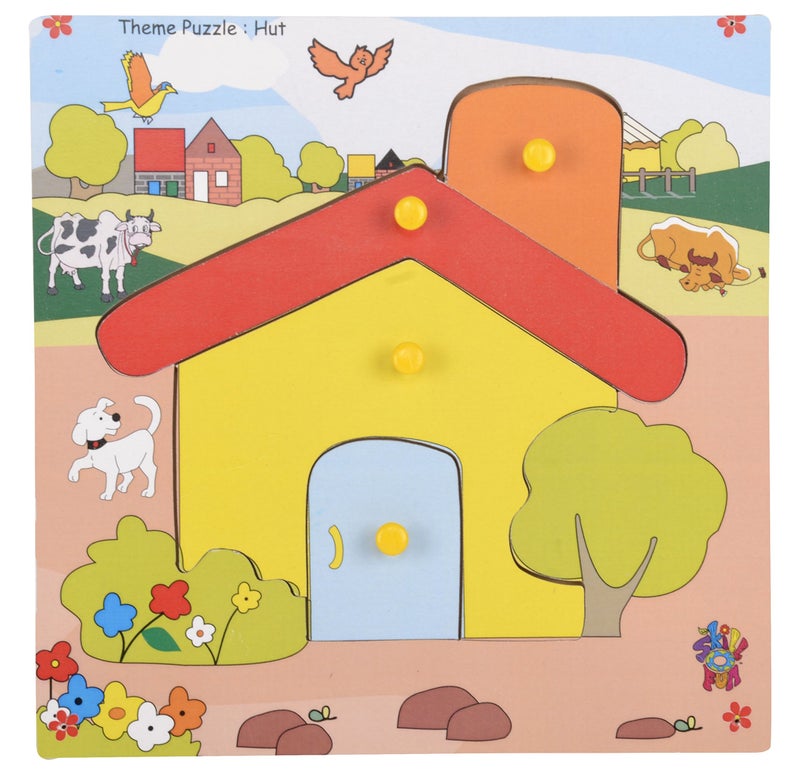 Skillofun - TPS-21 Wooden Theme Puzzle Standard Hut Knobs, Multi Color - Image 5