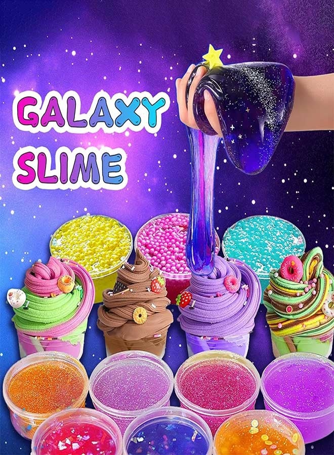 رَوَائِد مجموعة سلايم  للأطفال من عمر 6 سنوات فما فوق – مجموعة صنع مجرة بنفسك، هدية ممتعة للسلايم، مجموعة صناعة سلايم فضائية، هدايا عيد ميلاد وألعاب للبنات والأولاد - Image 4