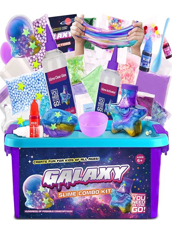 رَوَائِد مجموعة سلايم  للأطفال من عمر 6 سنوات فما فوق – مجموعة صنع مجرة بنفسك، هدية ممتعة للسلايم، مجموعة صناعة سلايم فضائية، هدايا عيد ميلاد وألعاب للبنات والأولاد - Image 2