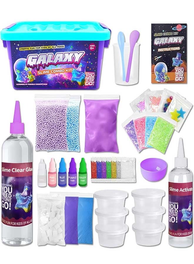 رَوَائِد مجموعة سلايم  للأطفال من عمر 6 سنوات فما فوق – مجموعة صنع مجرة بنفسك، هدية ممتعة للسلايم، مجموعة صناعة سلايم فضائية، هدايا عيد ميلاد وألعاب للبنات والأولاد - Image 3
