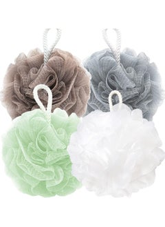 VENDIX Bath Sponge Shower Loofahs (4pcs) Mesh Pouf Bath Scrunchies Body Wash Puff, loofah Sponge Scrubber Exfoliator For High Lather Cleansing  - Image 1