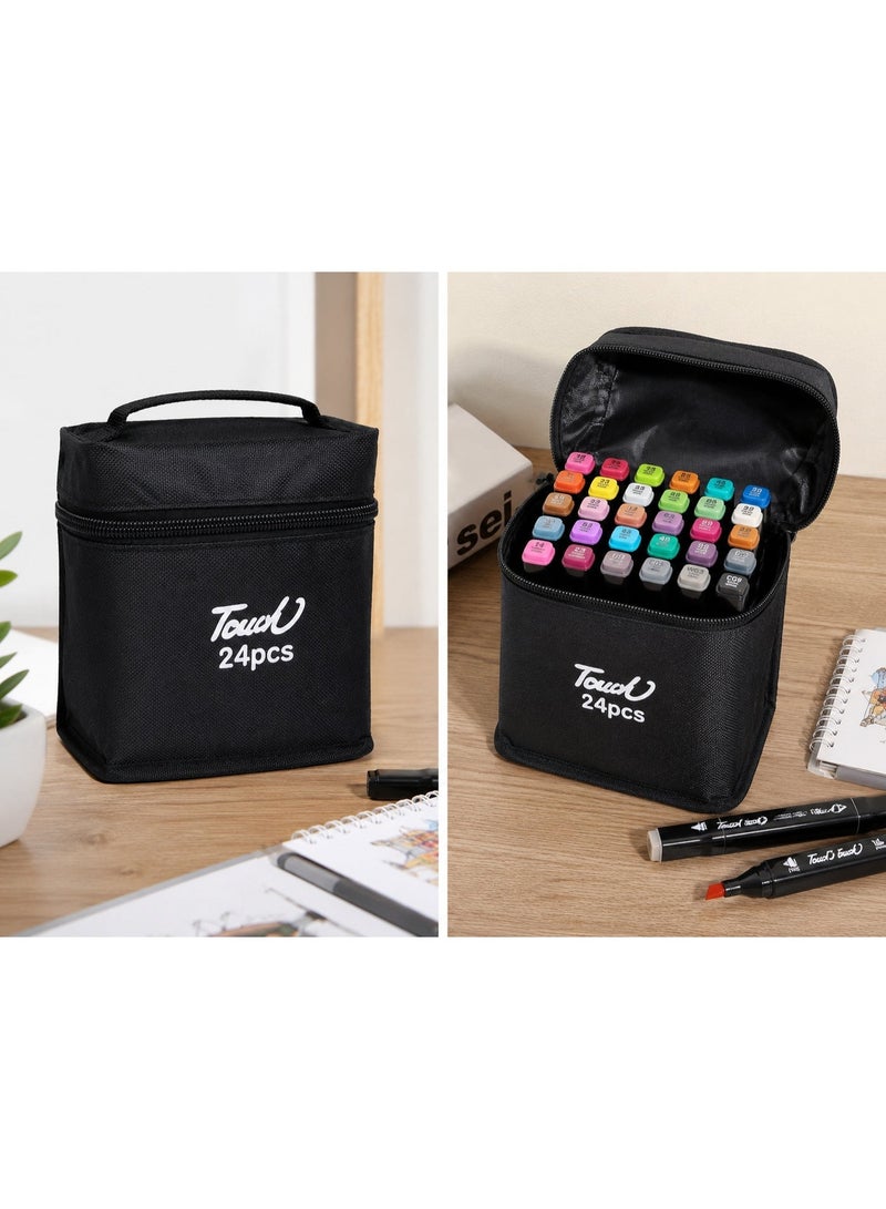 Touch Dual Tip Alcohol Art Marker Set Professional Sketching Markers, 24-Piece - Image 2
