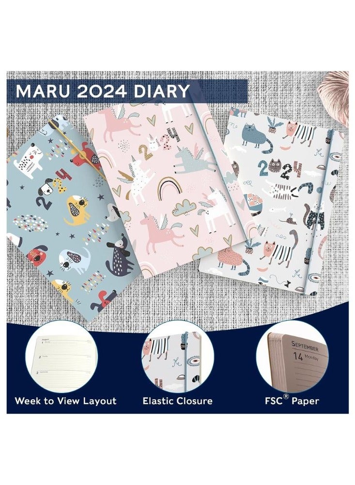 Collins Collins Maru 2024 Diary A5 Week To View Cut Flush Diary - Lifestyle Planner and Organiser for Office, Work, Personal and Home - January to December 2024 Diary - Weekly - Cats - MR153.CT-24  - Image 5
