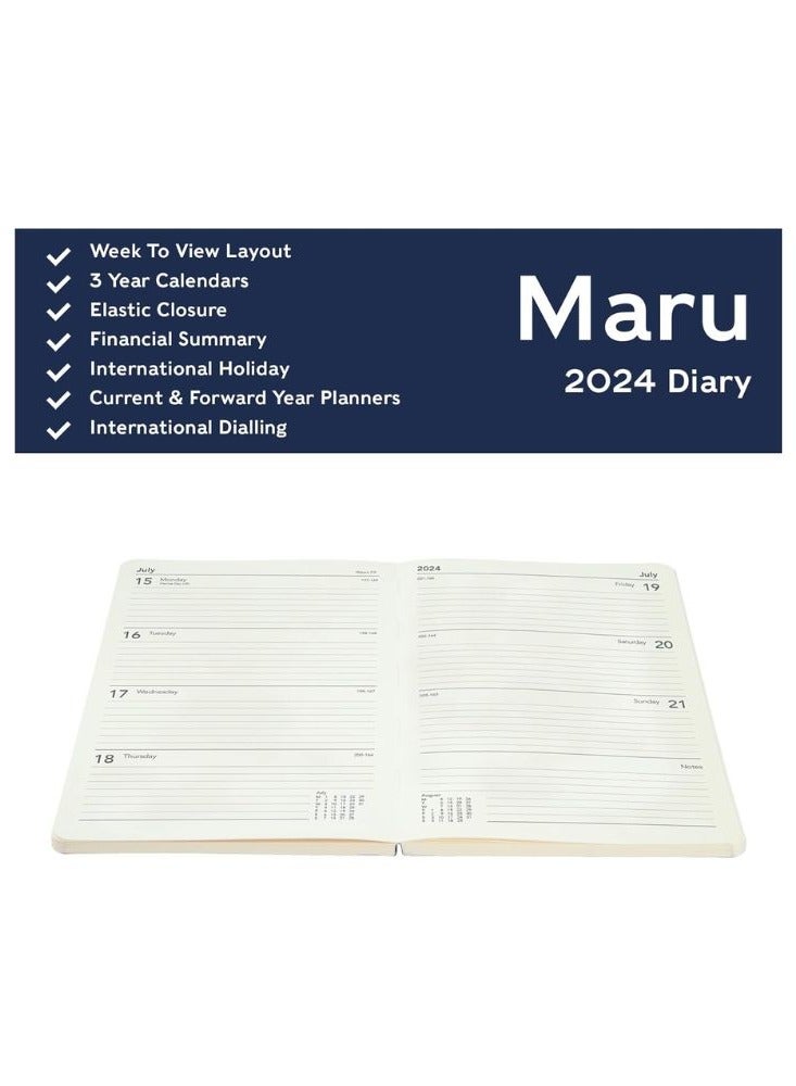 Collins Collins Maru 2024 Diary A5 Week To View Cut Flush Diary - Lifestyle Planner and Organiser for Office, Work, Personal and Home - January to December 2024 Diary - Weekly - Cats - MR153.CT-24  - Image 3