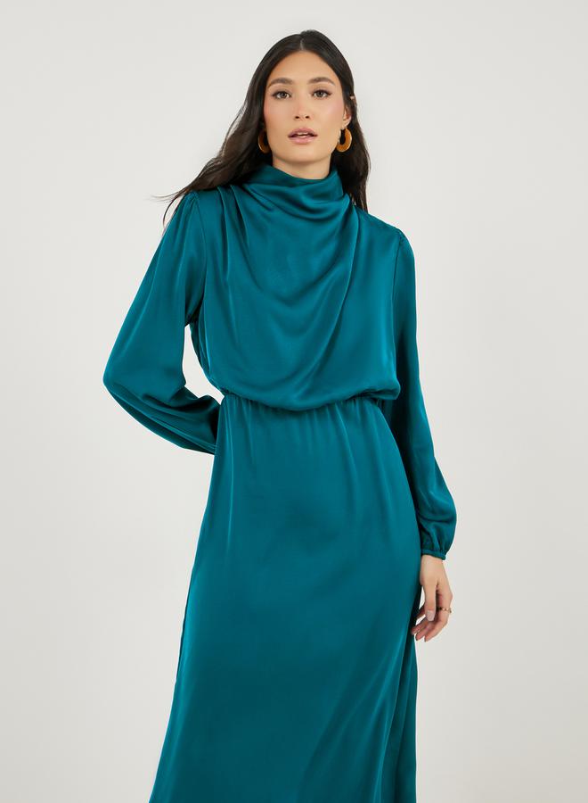 Styli Satin Mockneck Dress  - Image 2