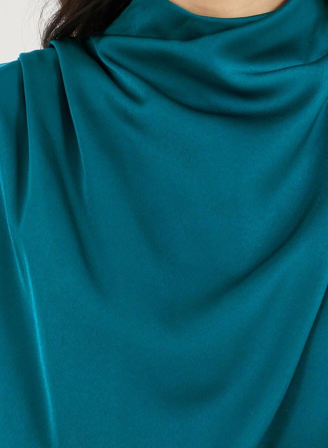 Styli Satin Mockneck Dress  - Image 3