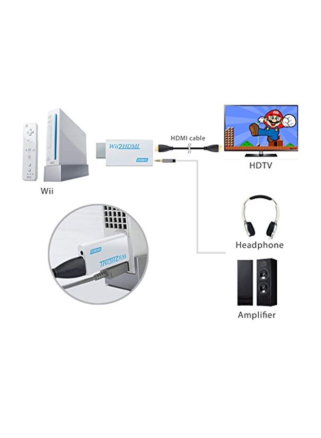 AUTOUTLET Wii Hdmi Adapter Wii to Hdmi Converter Output Video Audio Adapter, with 1M HDMI Cable Wii2HDMI 3.5mm Audio Video Output Supports 720/1080P All Wii Display Modes Compatible with Nintendo - Image 3